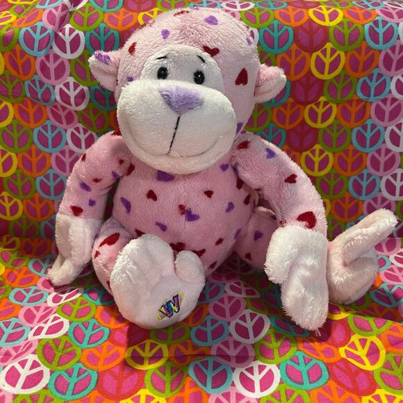 Webkinz Pink Love Monkey HM343 No Code Stuffed Plush Animal Pet - Picture 1 of 4